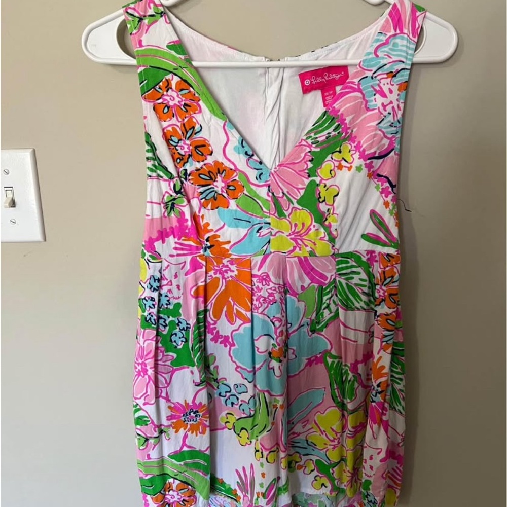 Lilly Pulitzer Pink and Green Floral Top